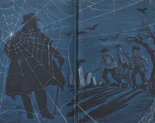 The original Three Investigators endpapers, with...Alfred hitchcock?