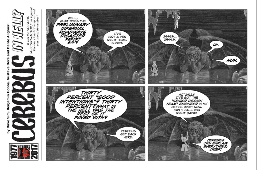 Cerebus in Hell example strip