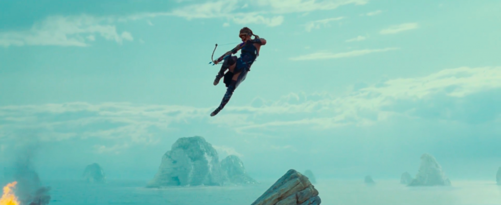 Antiope (Robin Wright) rains down the hurt on invading soldiers.