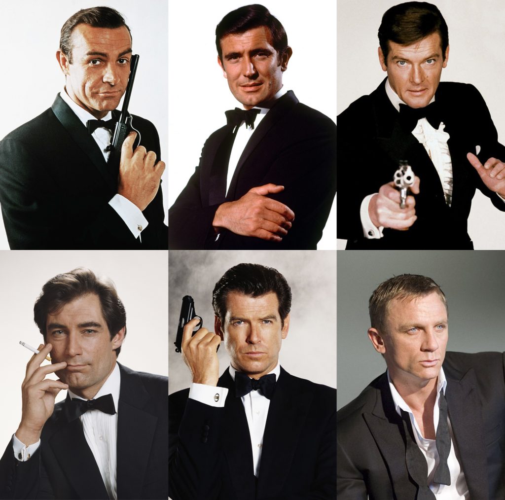 James Bond Connery Lazenby Moore Dalton Brosnan Craig