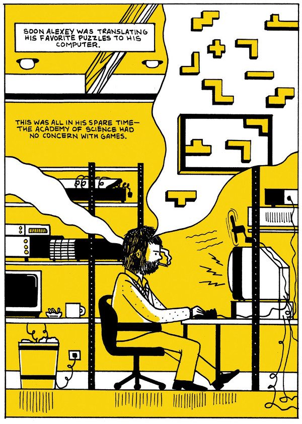 Interior page of Tetris: The Games people play by Box Brown